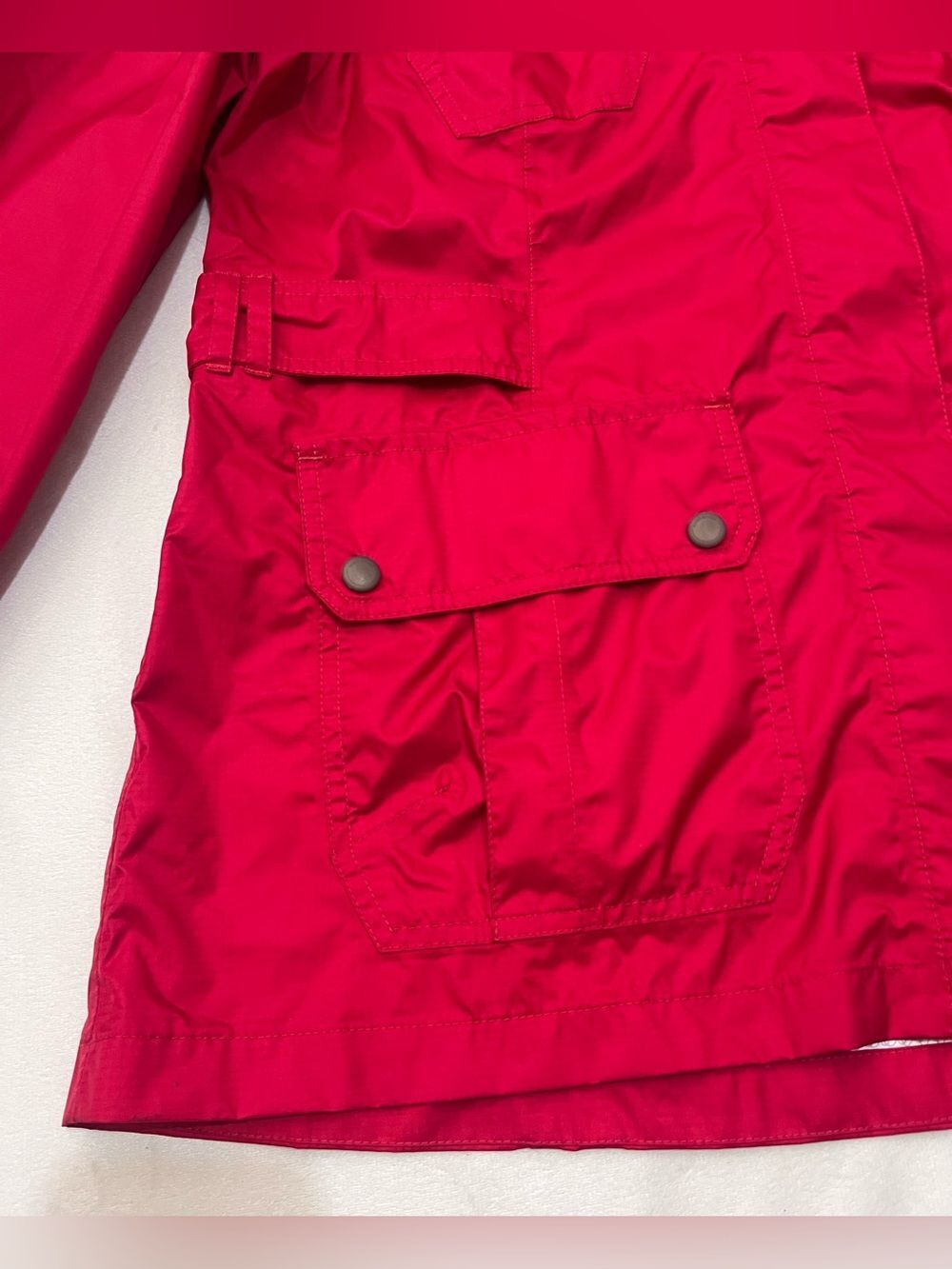 Eddie Bauer WeatherEdge Plus Vibrant Red Hooded Waterproof Rain Jacket Womens XL - Picture 2 of 16